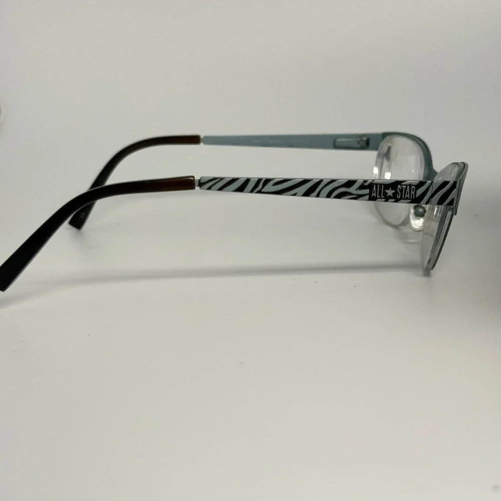 Converse All Star A059 Brown Zebra Print Semi-Rimless Cat Eye Eyeglass Frames